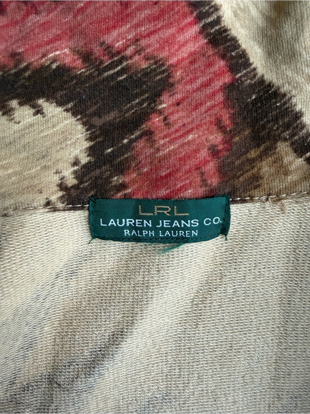 Lauren Jeans Co. Ralph Lauren Southwestern Aztec Print Open Front Cardigan - Picture 4 of 5